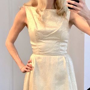 Vintage 50s silver dress with bow back